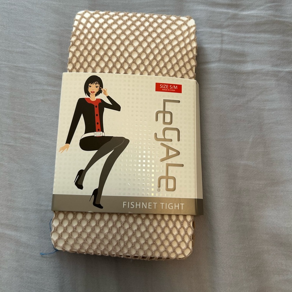 NWT Legale Nude Fishnet Tights